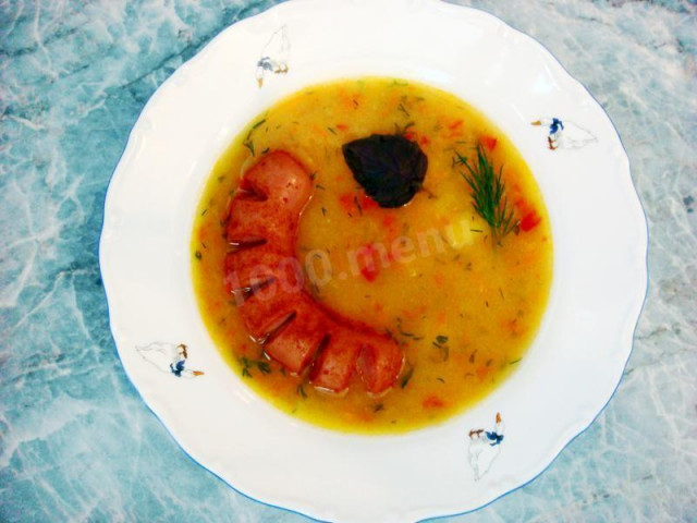 Густий нутовий суп із запеченою сосискою рецепт з фото покроково 