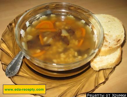 Грибний суп із сушених грибів з морквою і перловкою рецепт з фото покроково 