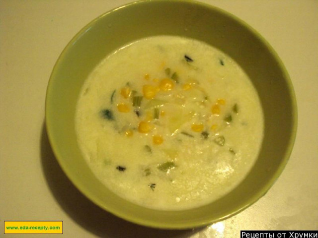Вершковий суп з кукурудзою і картоплею без м'яса рецепт з фото покроково 