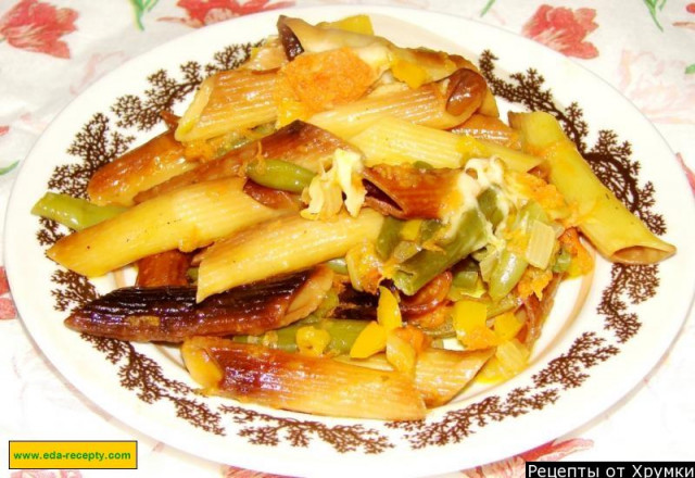 Смажені макарони з овочами рецепт з фото покроково 