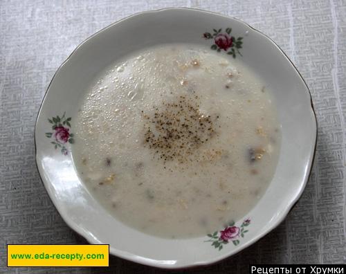 Білий суп курка з плавленим сиром і картоплею з грибами рецепт з фото покроково 