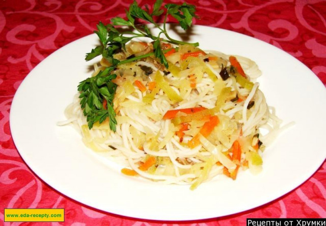 Китайський салат з фунчозой капуста з болгарським перцем рецепт з фото покроково 