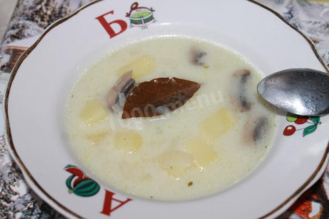 Молочний суп з картоплею і грибами рецепт з фото покроково 