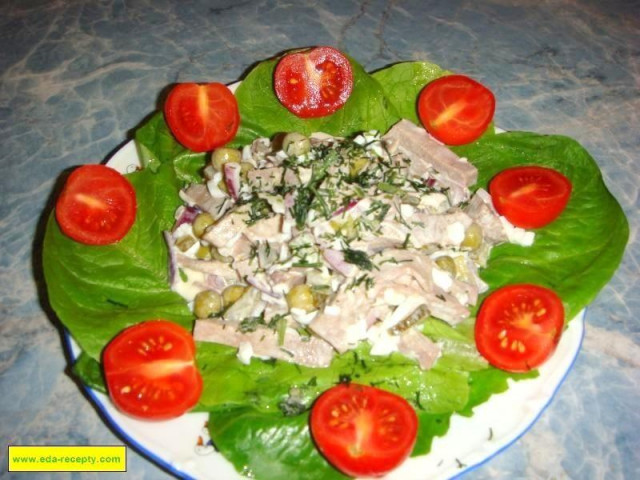 Салат з мови яловичого з солоними огірками рецепт з фото крок за кроком 