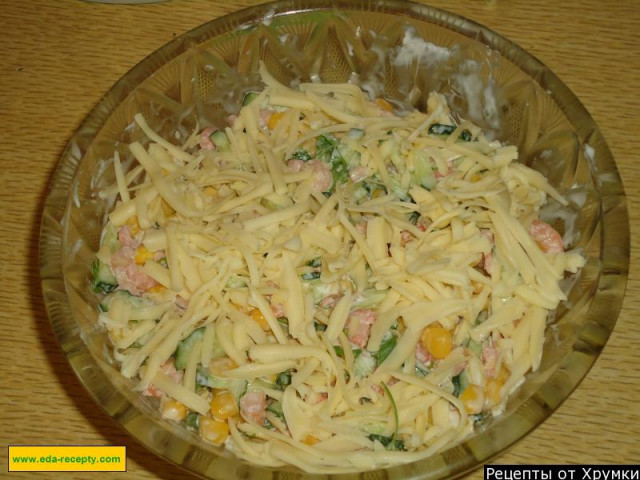 Тайський салат з креветками і кукурудзою рецепт з фото покроково 