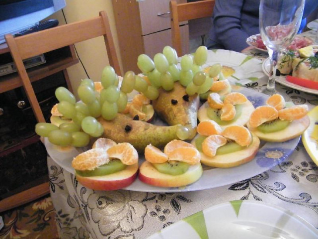 Їжачки з фруктів рецепт з фото 