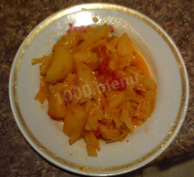 Смажена капуста з картоплею (Бандгобхі алу сабджі) рецепт з фото покроково 